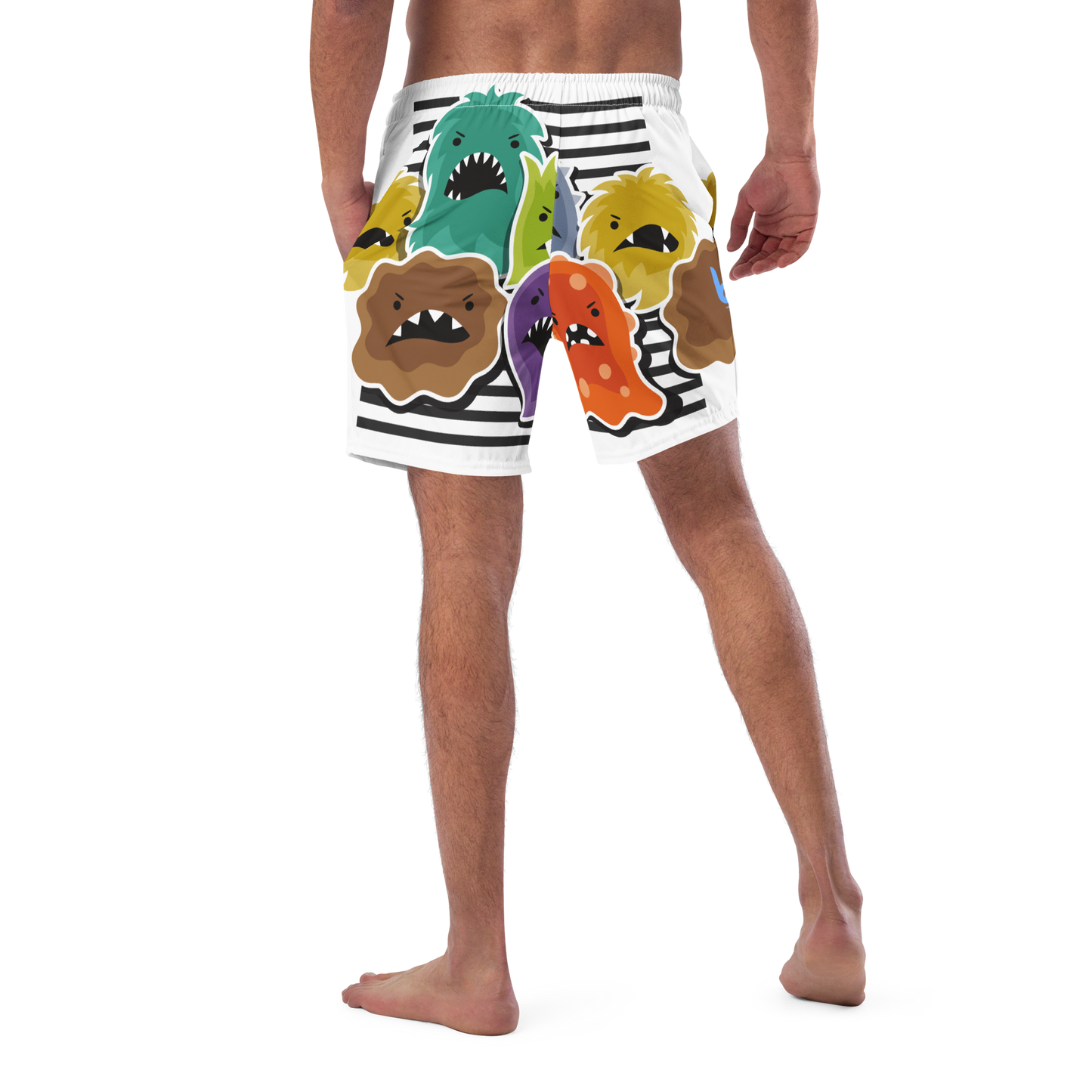 Monster Pattern Swim Trunks