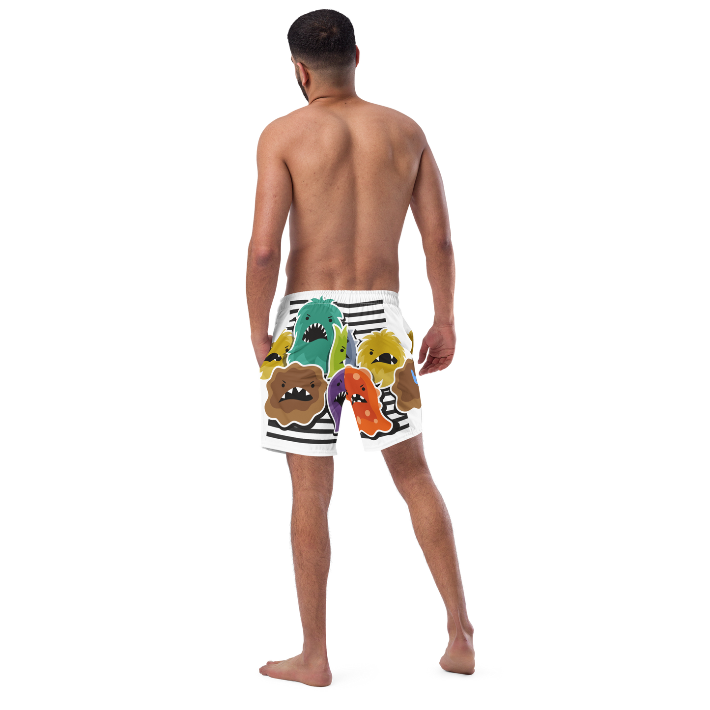 Monster Pattern Swim Trunks