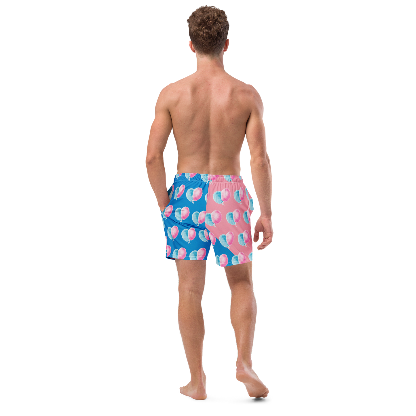 Cotton Candy King Pattern Swim Trunks