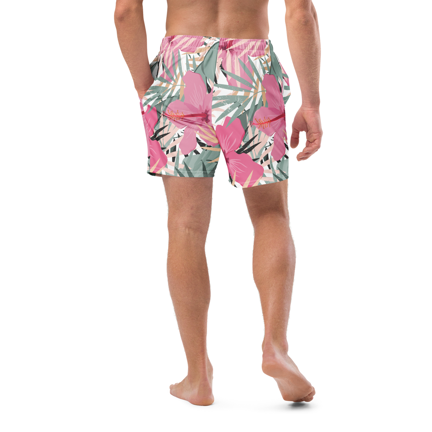 Tropical Flower Pattern Swim Trunks