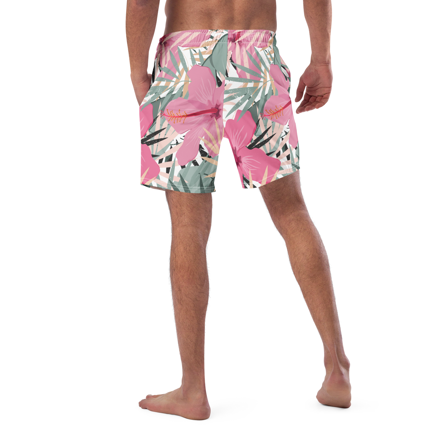 Tropical Flower Pattern Swim Trunks