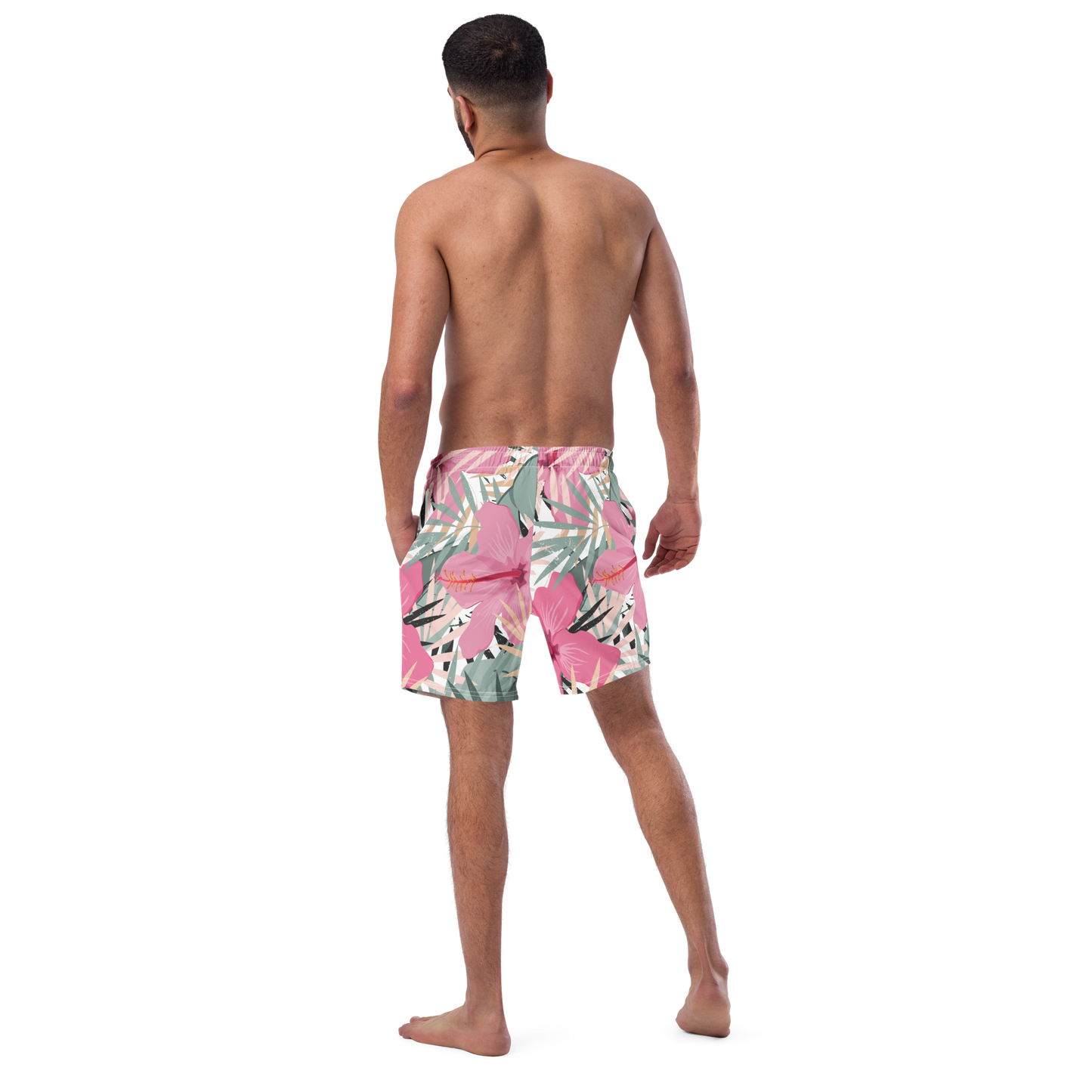 Tropical Flower Pattern Swim Trunks