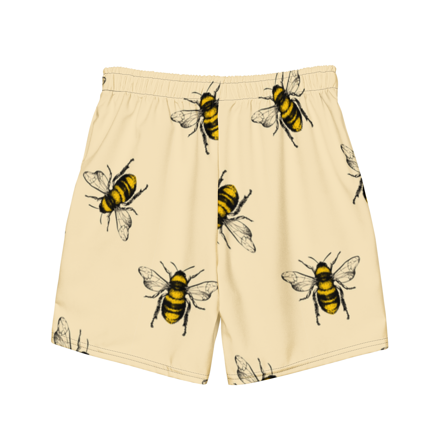 Water Bees Print Swim Trunks