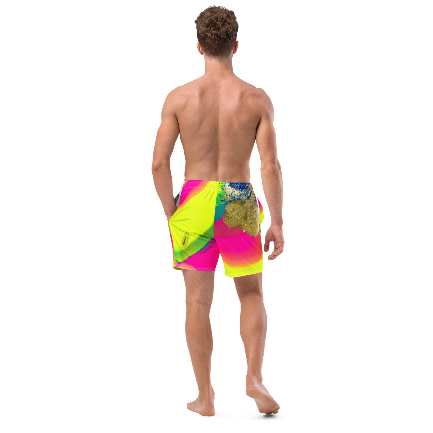 Glitterbomb Print Swim Trunks