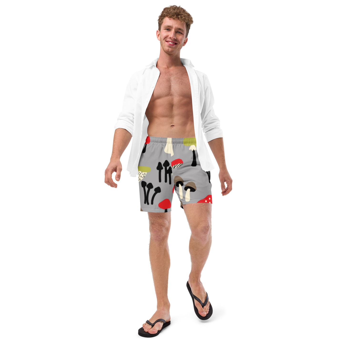 Mushrooms Pattern Swim Trunks