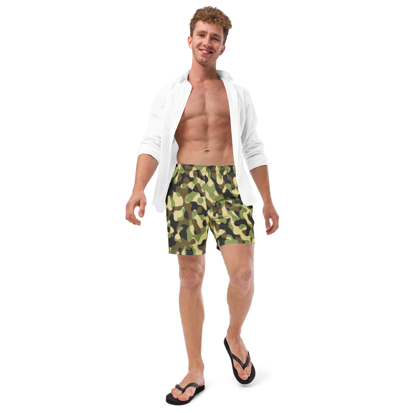 Green Camo Swim Trunks