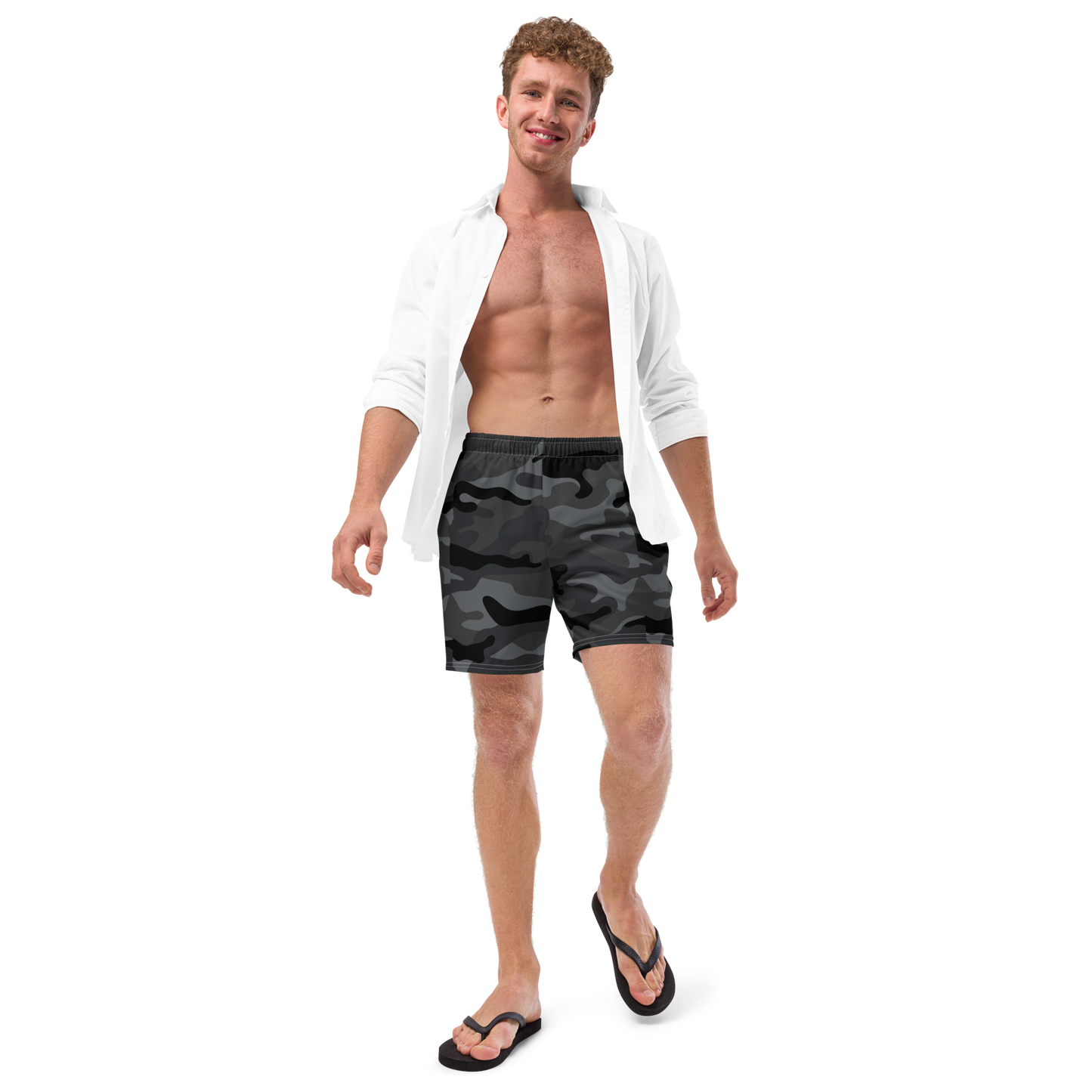 Black Camo Swim Trunks