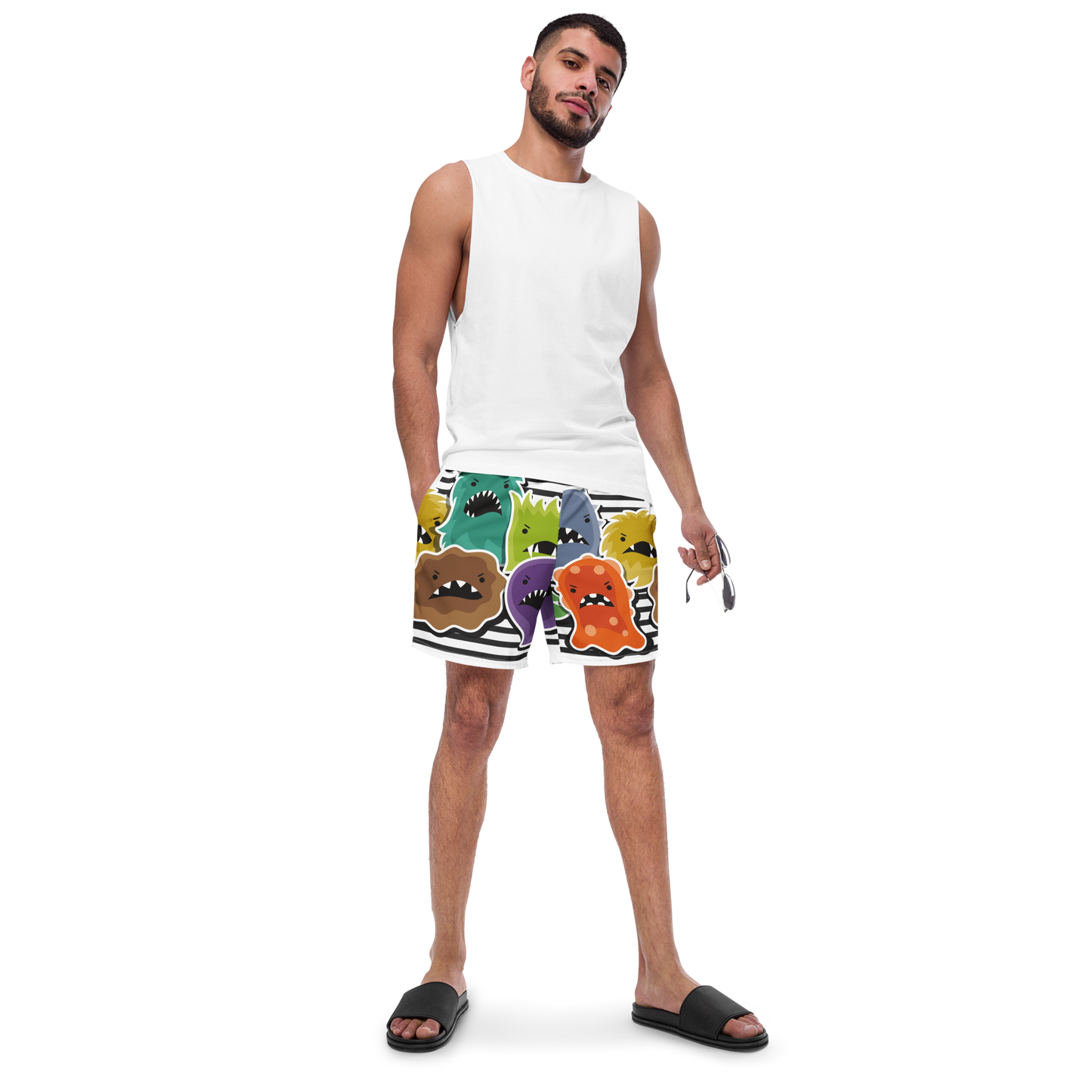 Monster Pattern Swim Trunks