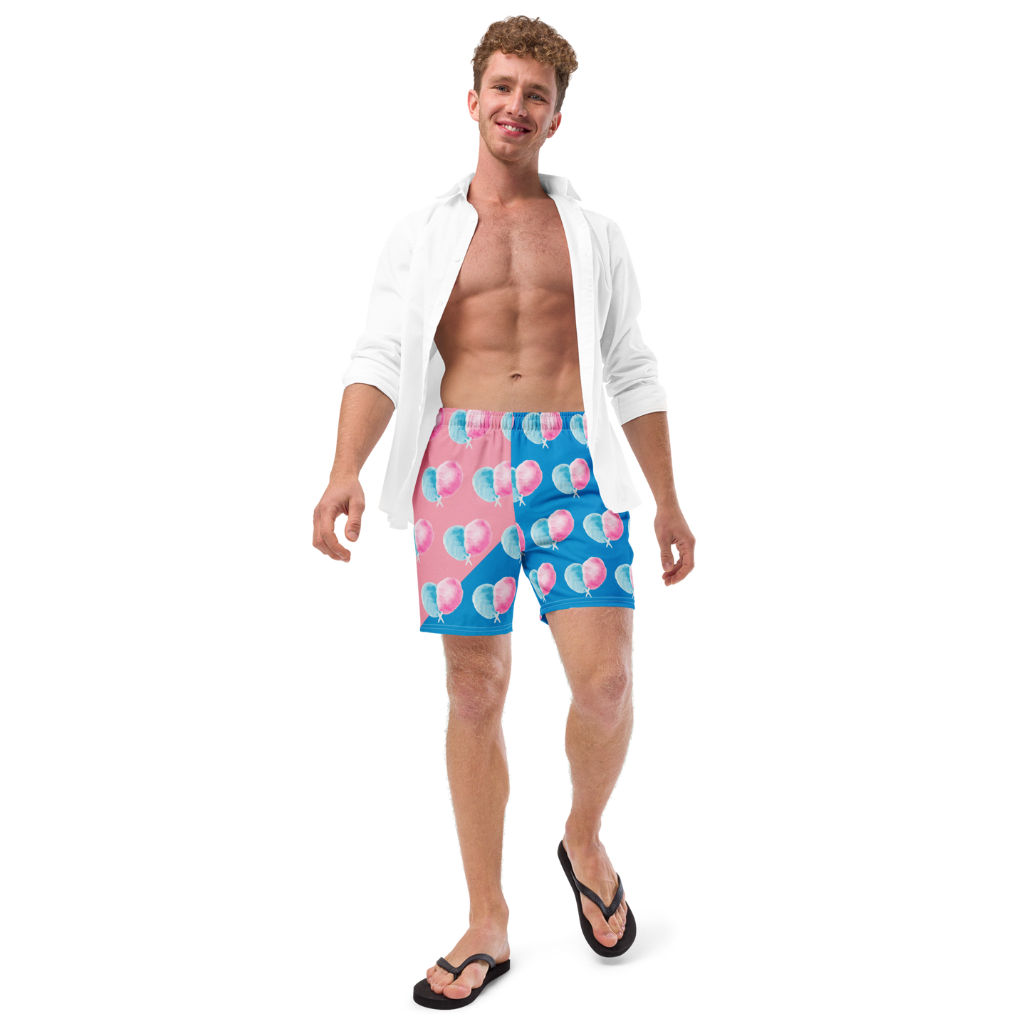 Cotton Candy King Pattern Swim Trunks