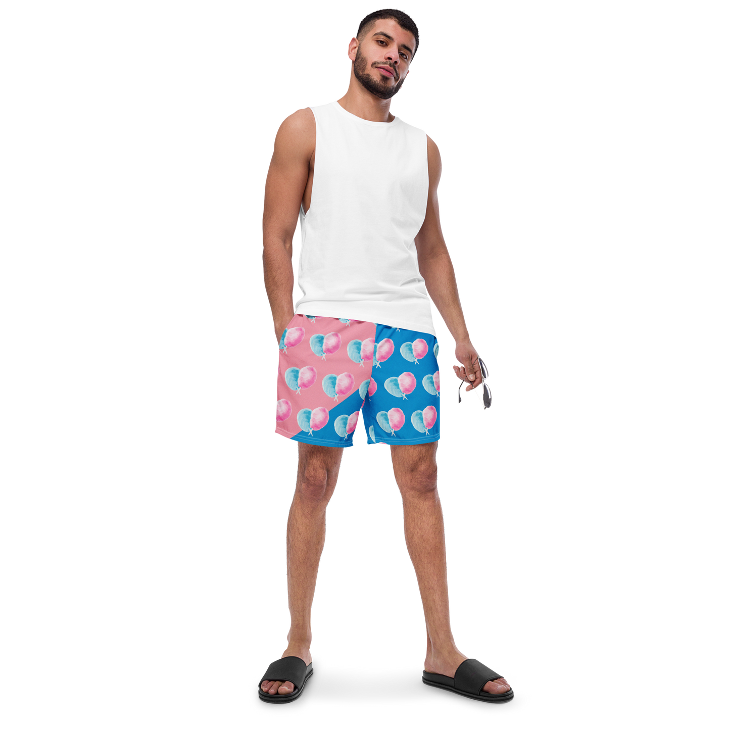 Cotton Candy King Pattern Swim Trunks