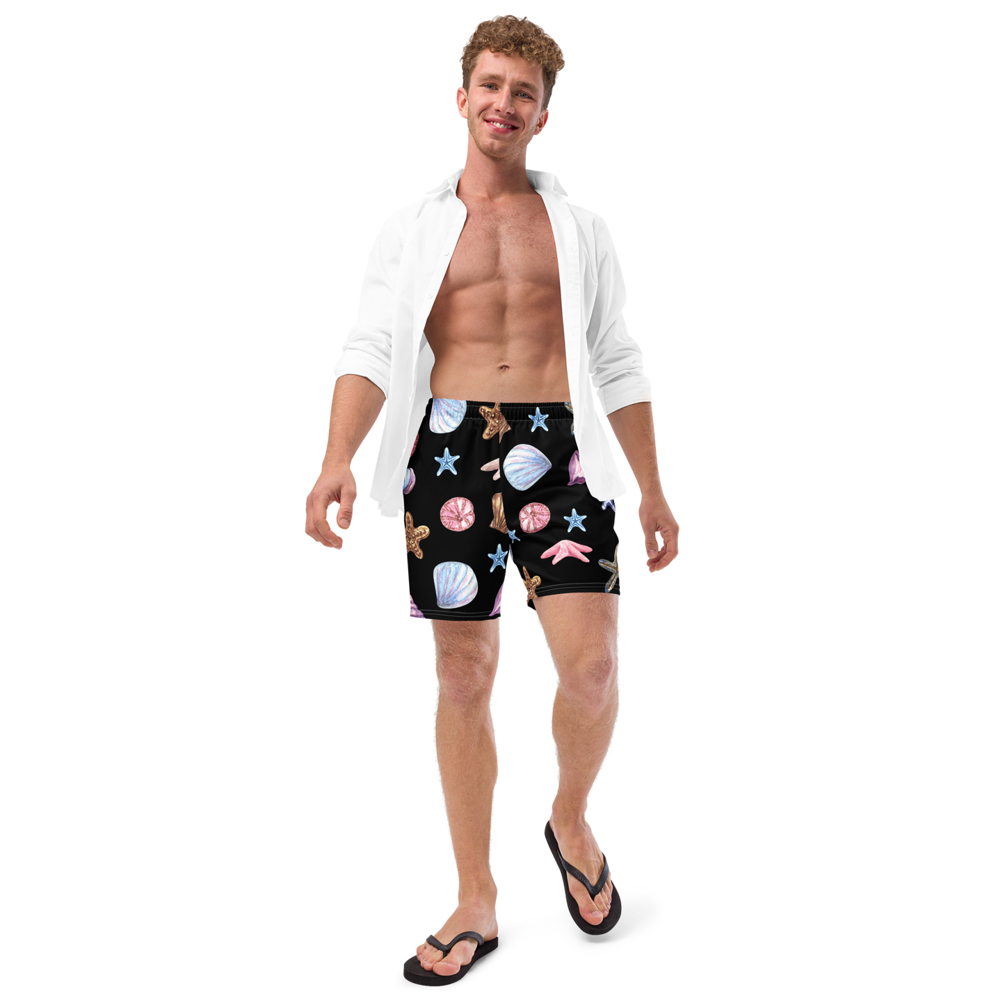 Seashell Pattern Swim Trunks