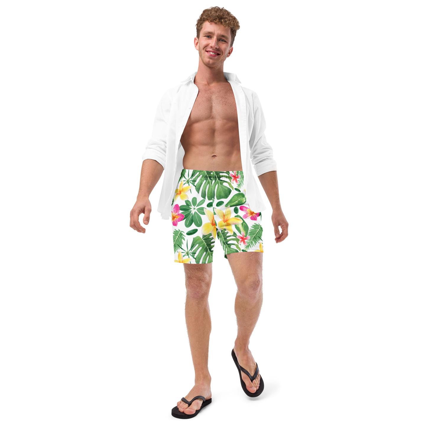 Tropical Plants Pattern Swim Trunks