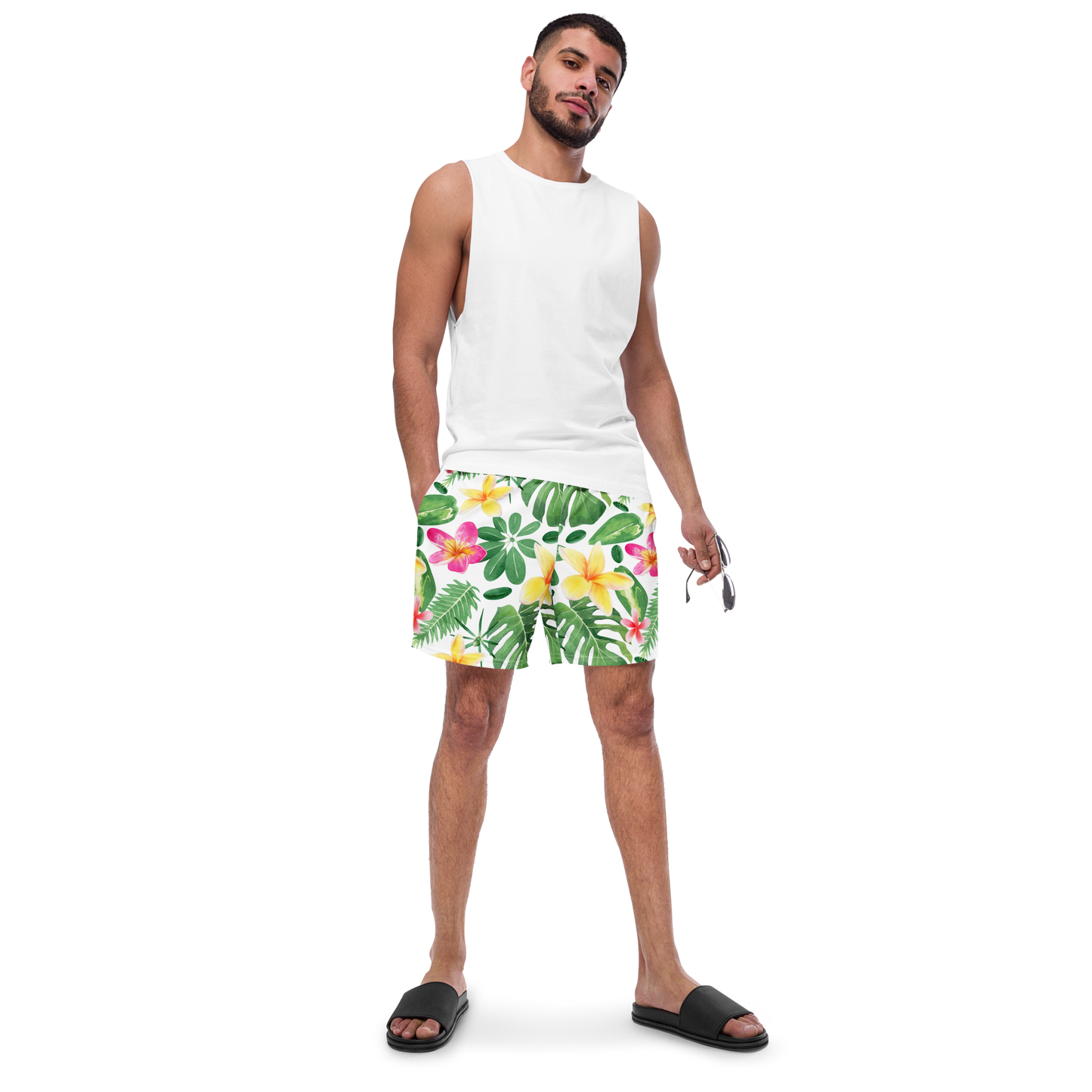 Tropical Plants Pattern Swim Trunks