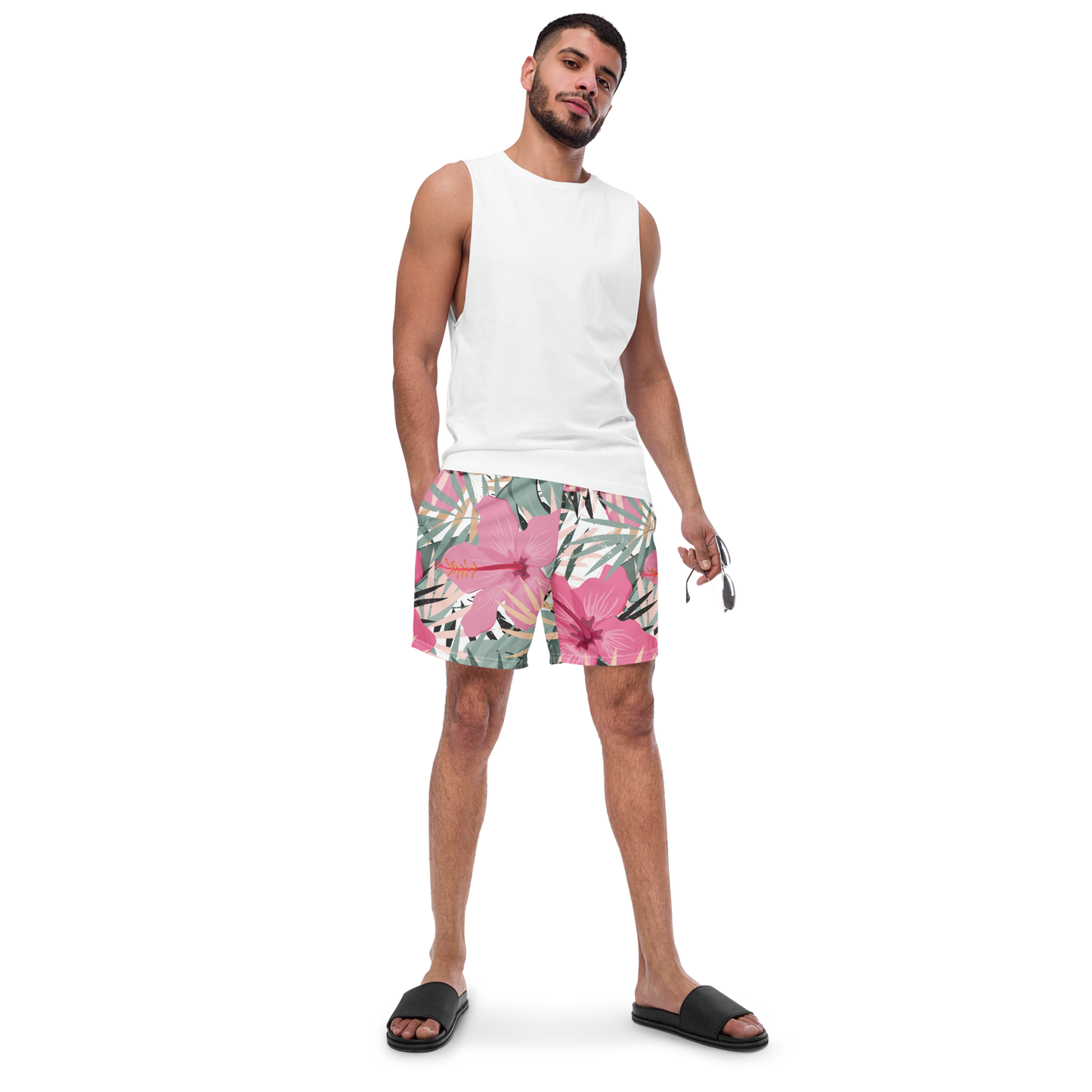 Tropical Flower Pattern Swim Trunks