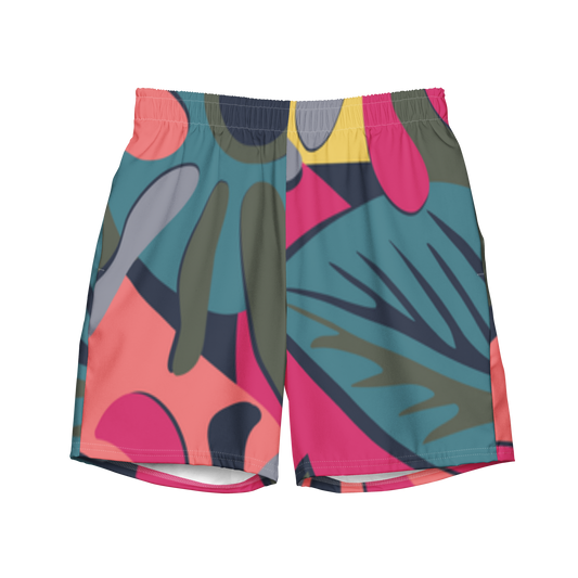 Tropical Pattern Pastels Swim Trunks