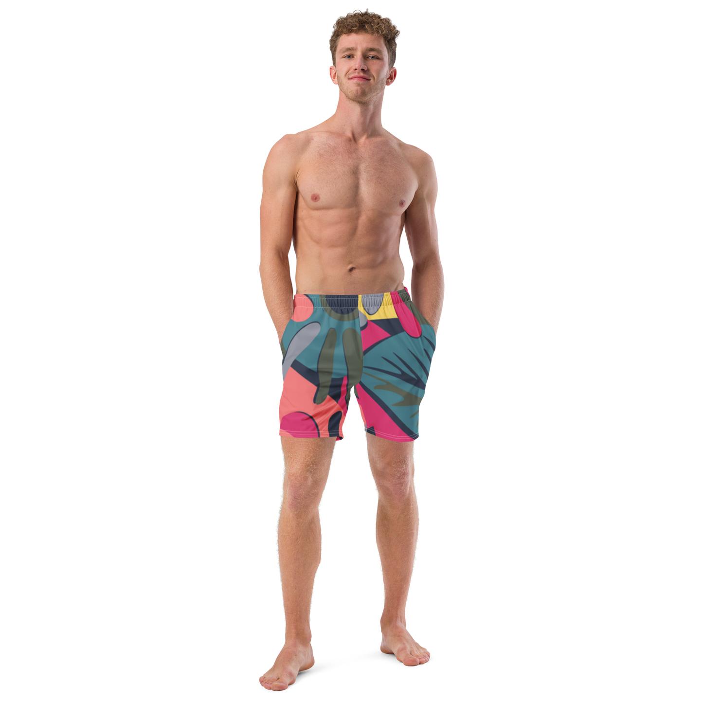 Tropical Pattern Pastels Swim Trunks