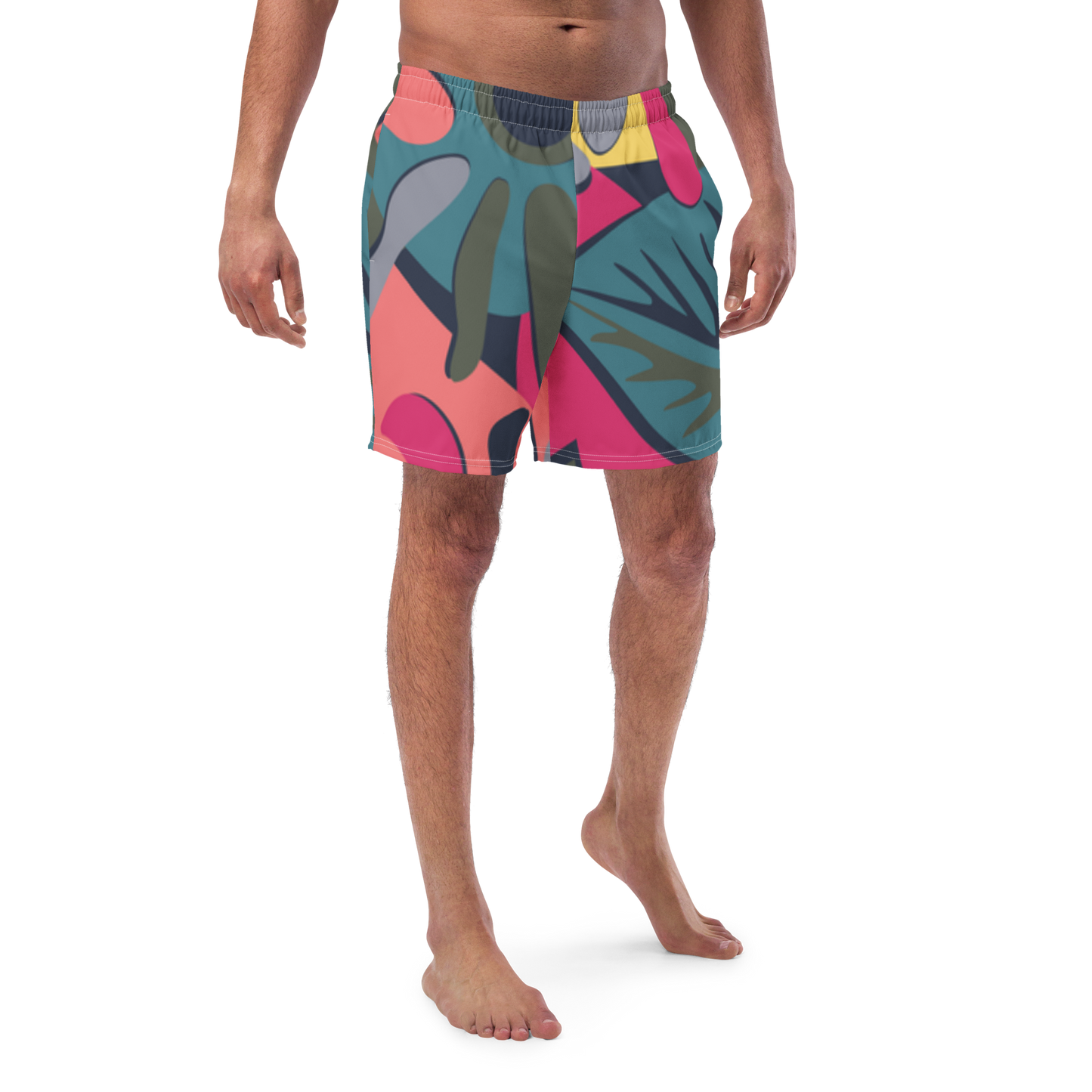 Tropical Pattern Pastels Swim Trunks