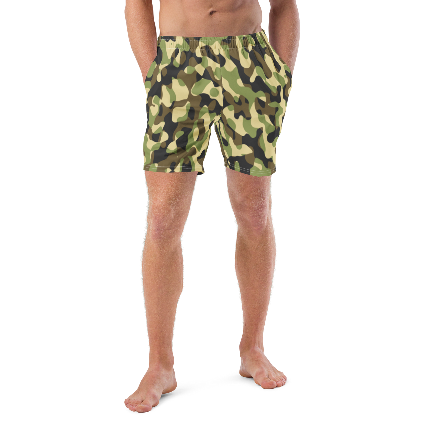 Green Camo Swim Trunks