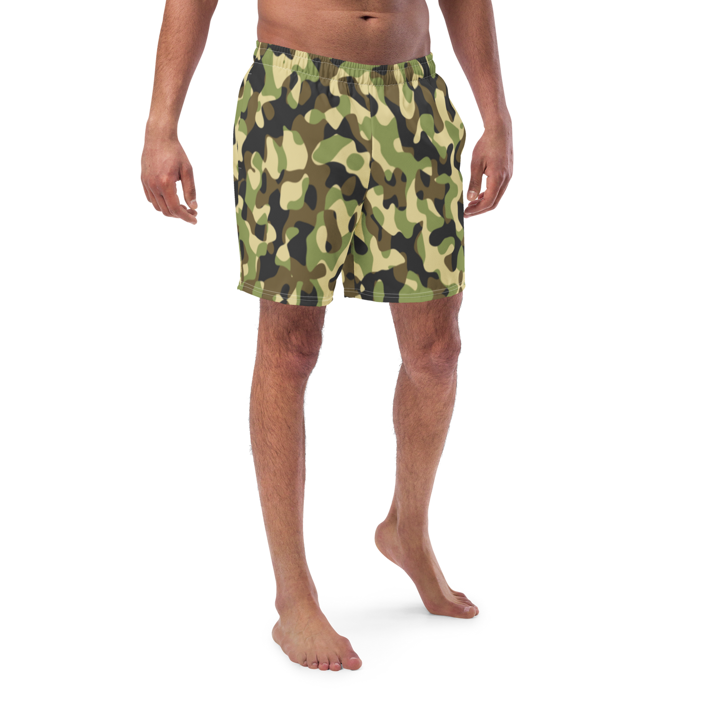 Green Camo Swim Trunks