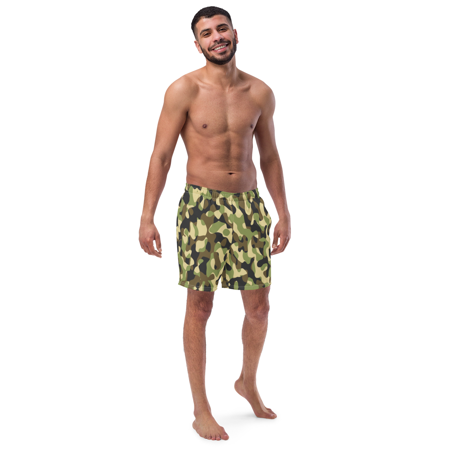 Green Camo Swim Trunks