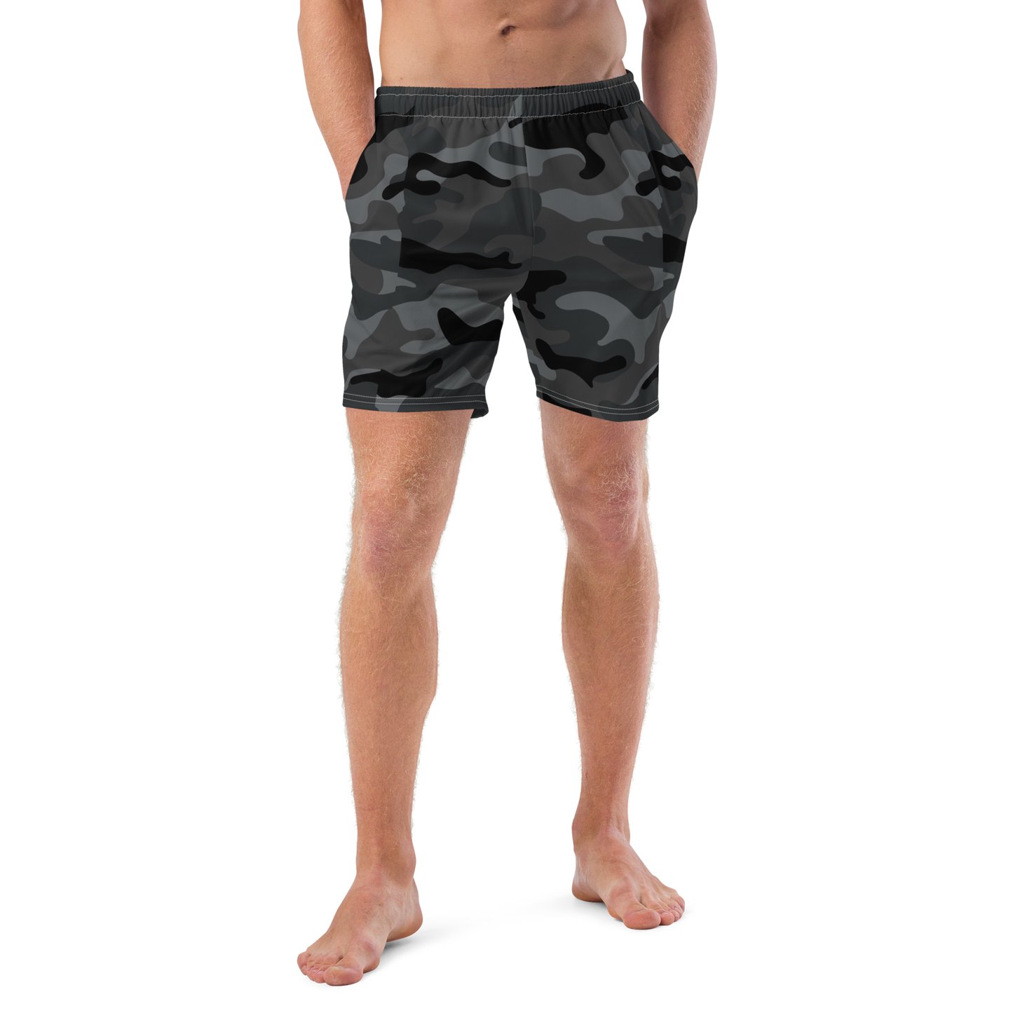 Black Camo Swim Trunks