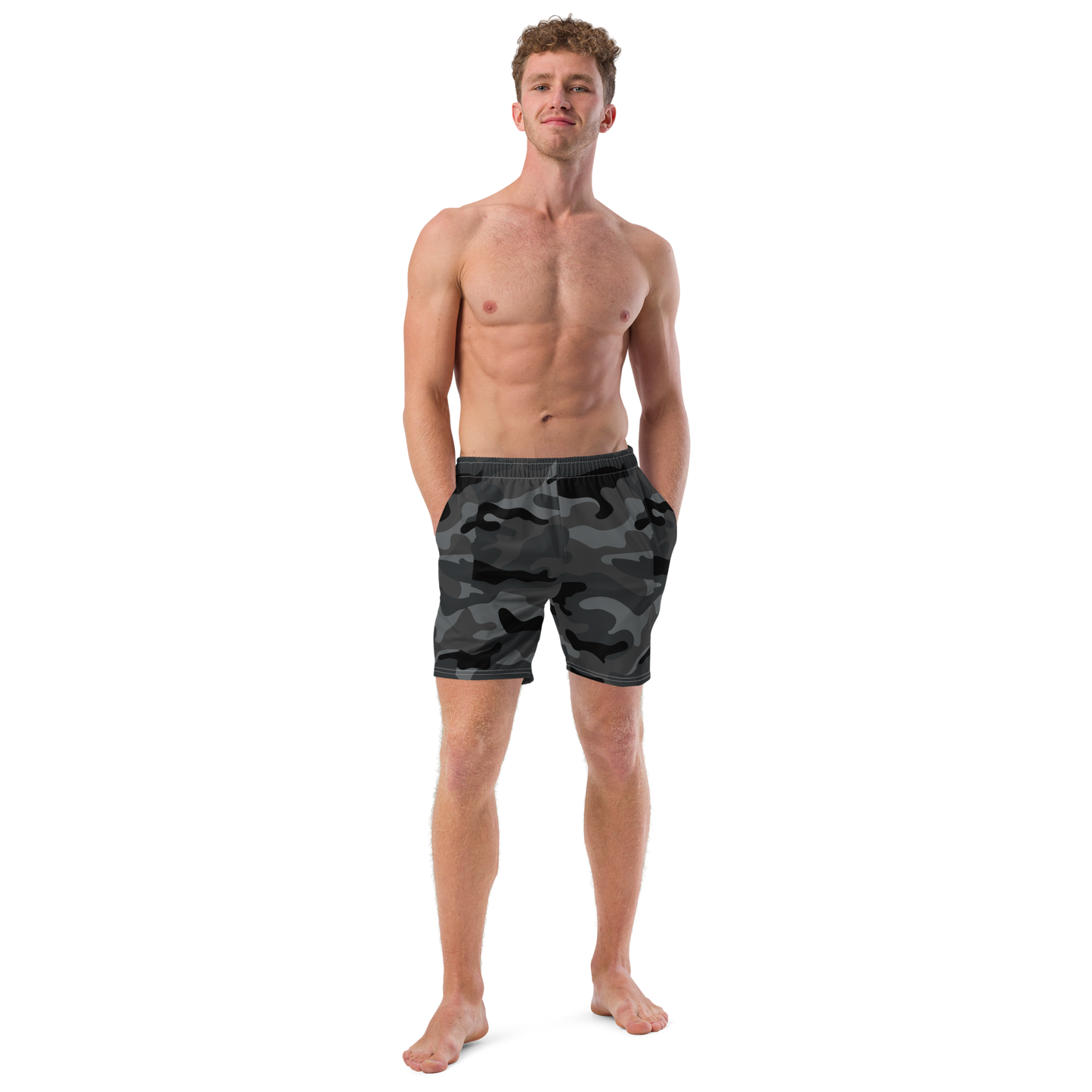 Black Camo Swim Trunks