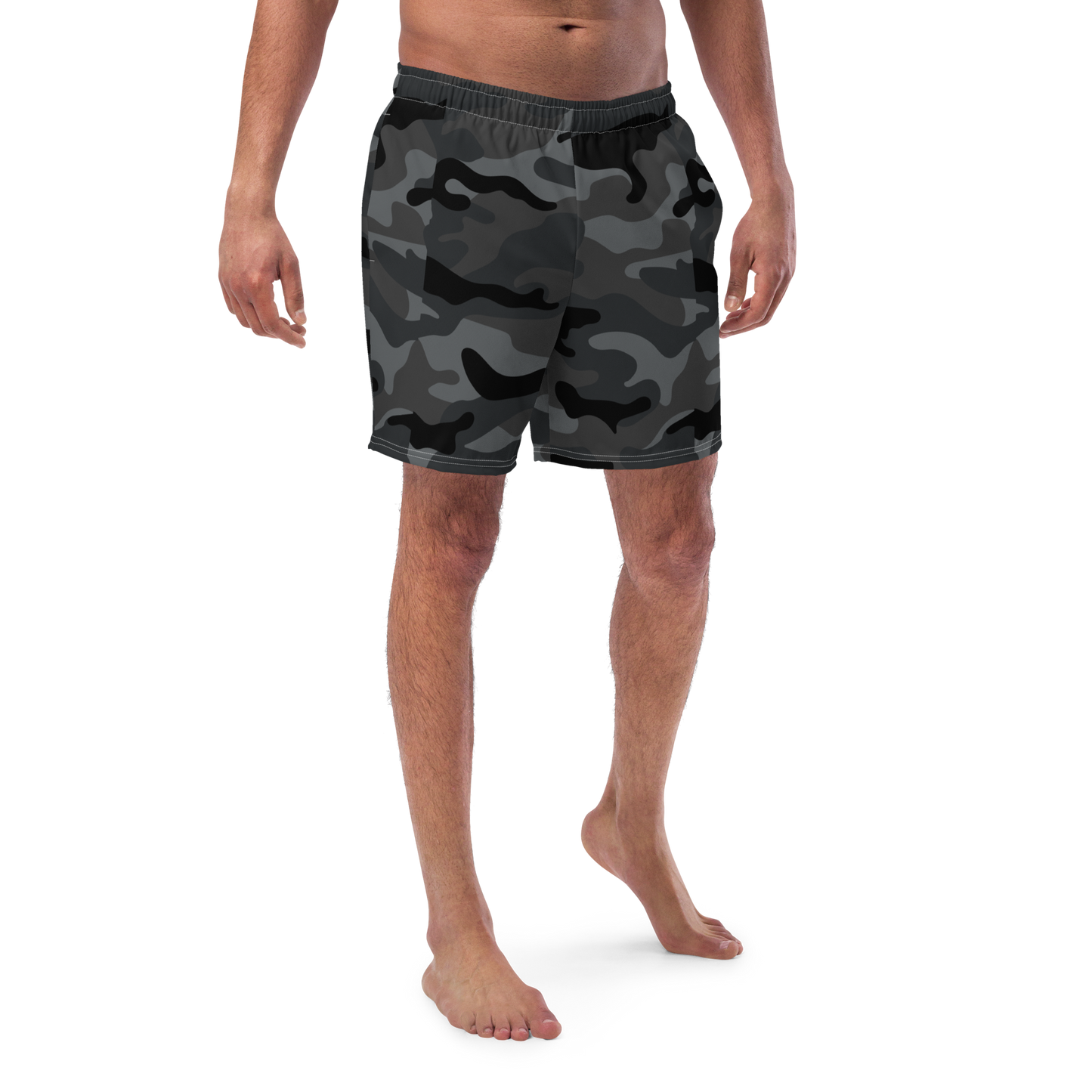 Black Camo Swim Trunks