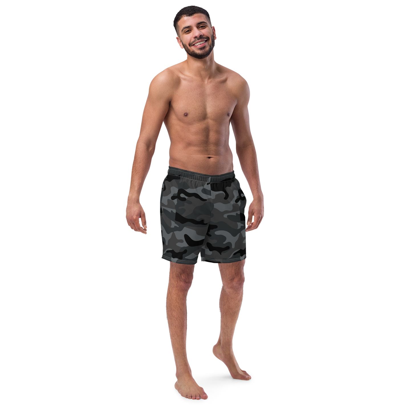 Black Camo Swim Trunks