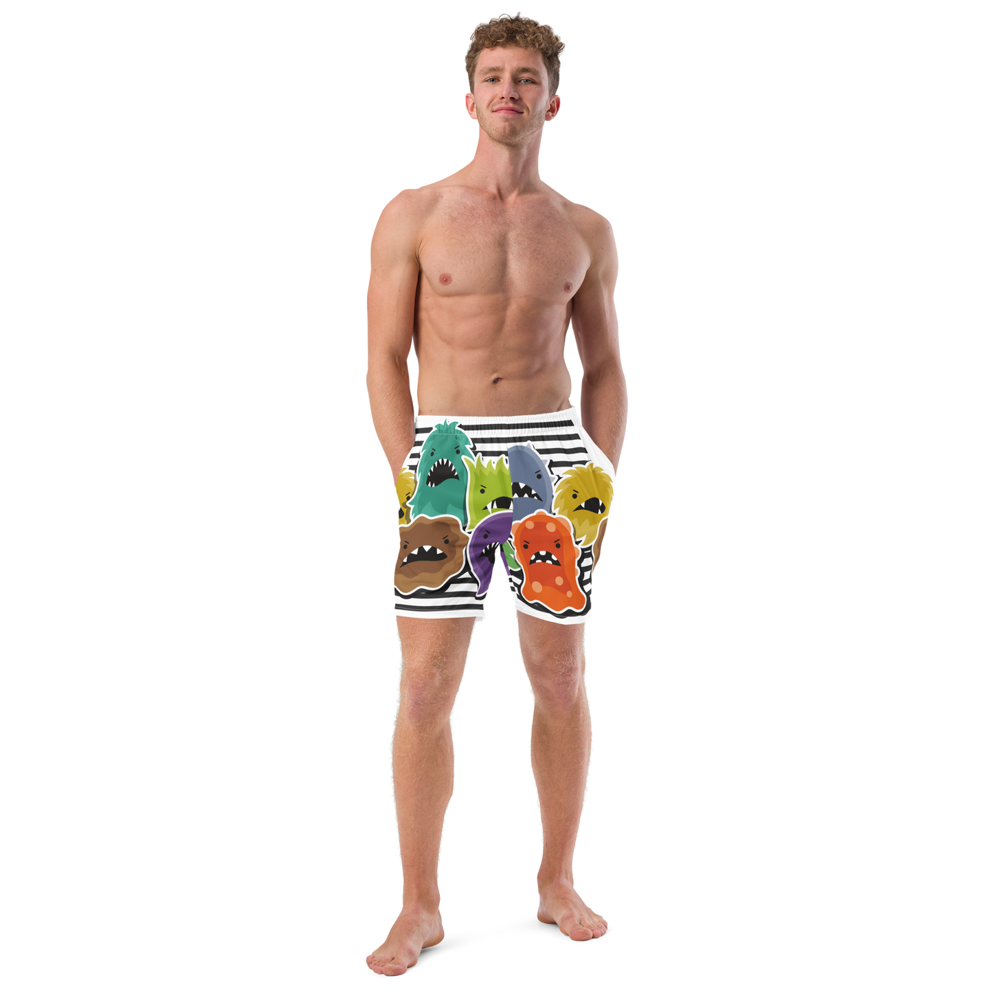 Monster Pattern Swim Trunks