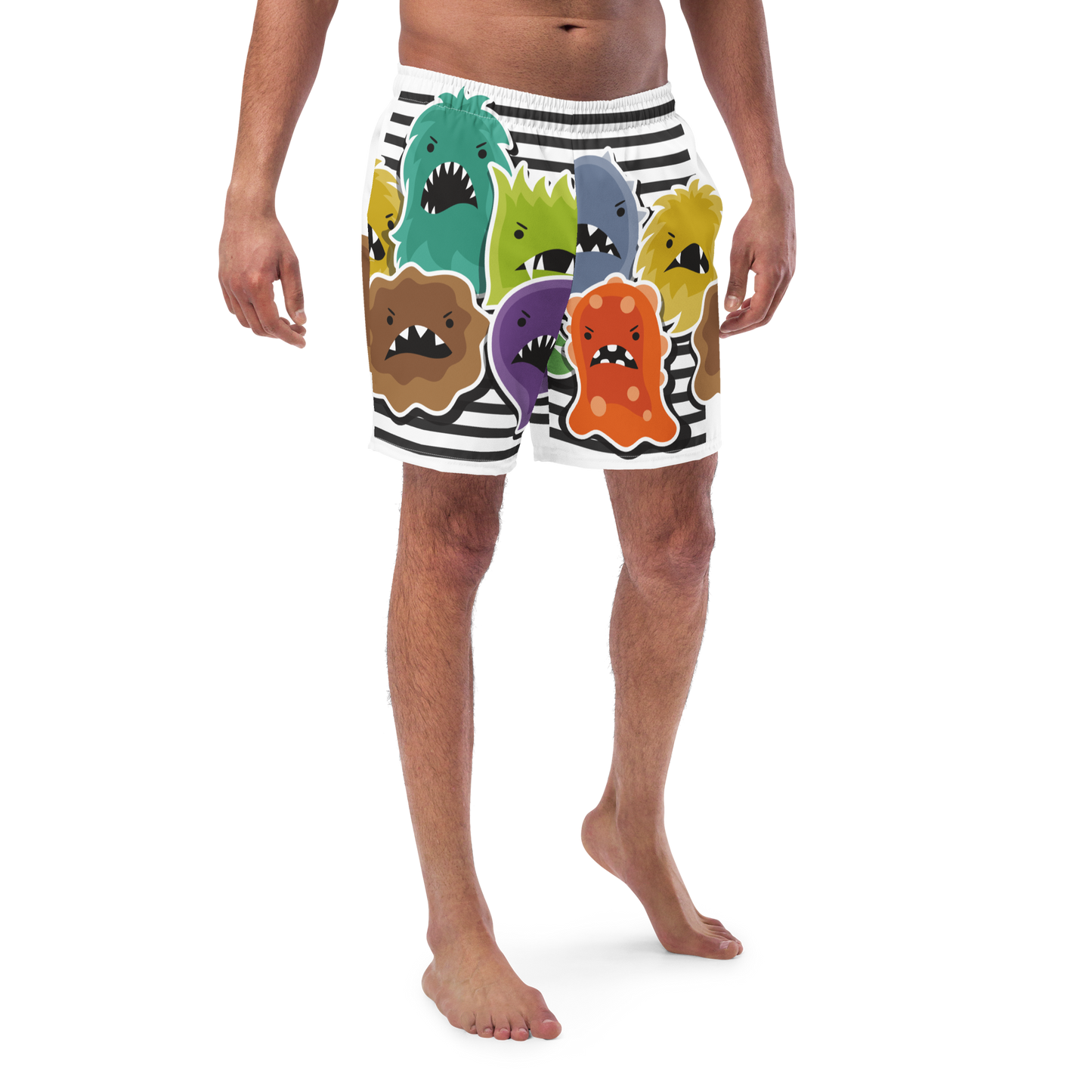 Monster Pattern Swim Trunks