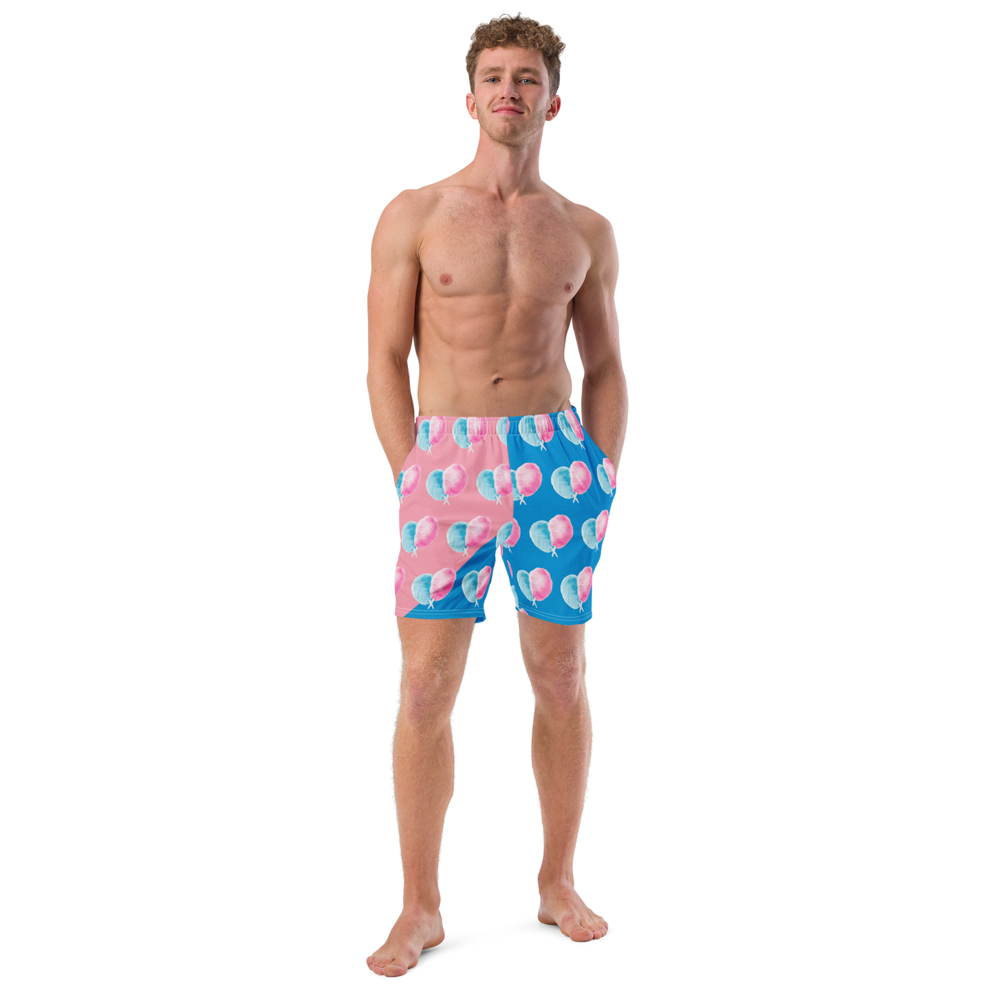 Cotton Candy King Pattern Swim Trunks