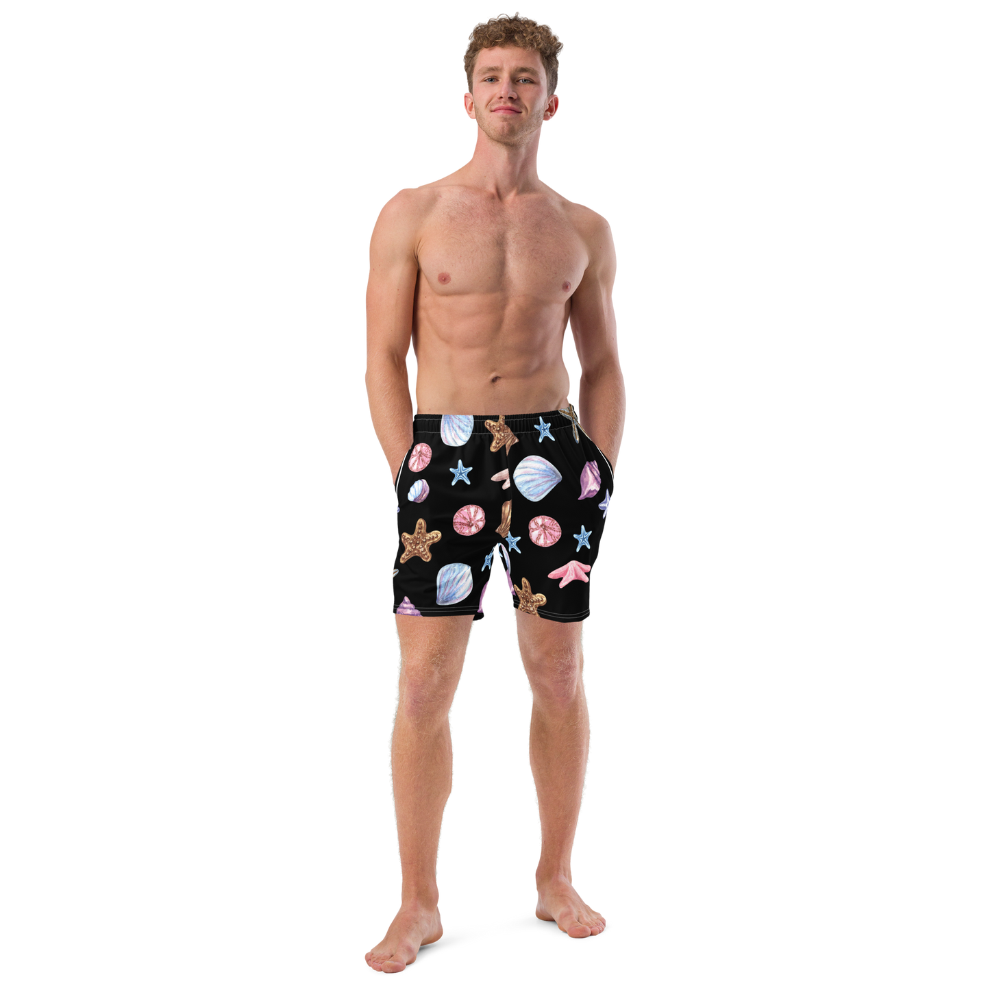 Seashell Pattern Swim Trunks