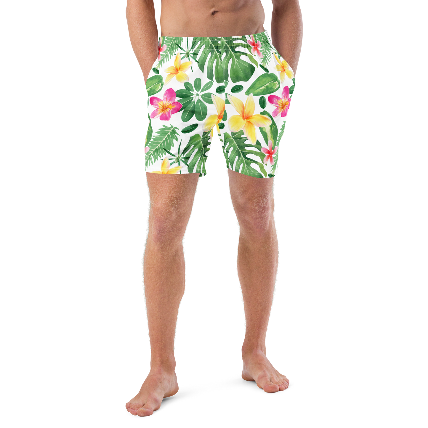 Tropical Plants Pattern Swim Trunks