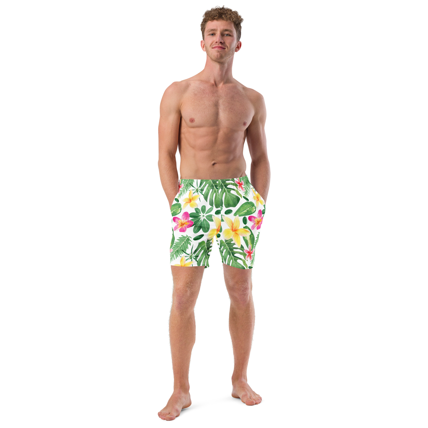 Tropical Plants Pattern Swim Trunks