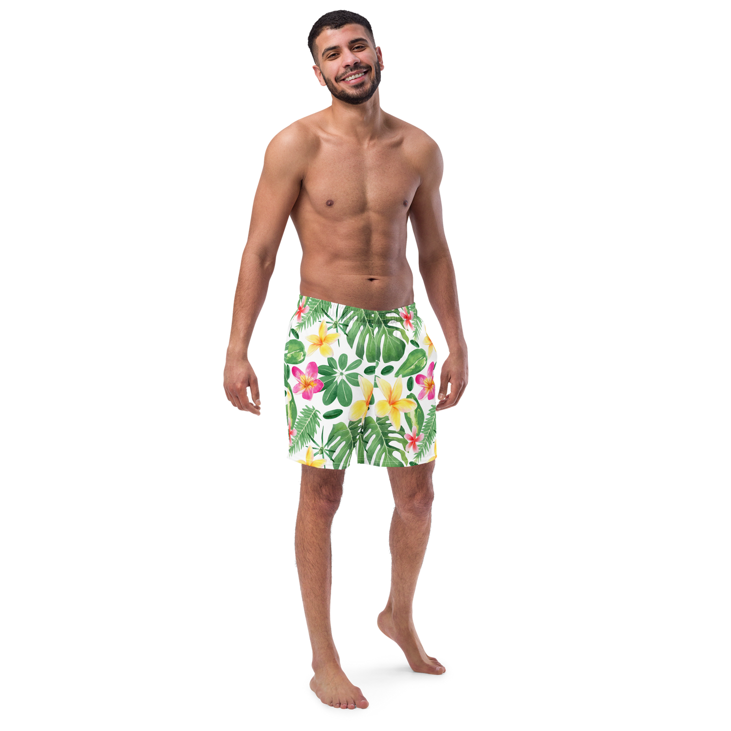 Tropical Plants Pattern Swim Trunks