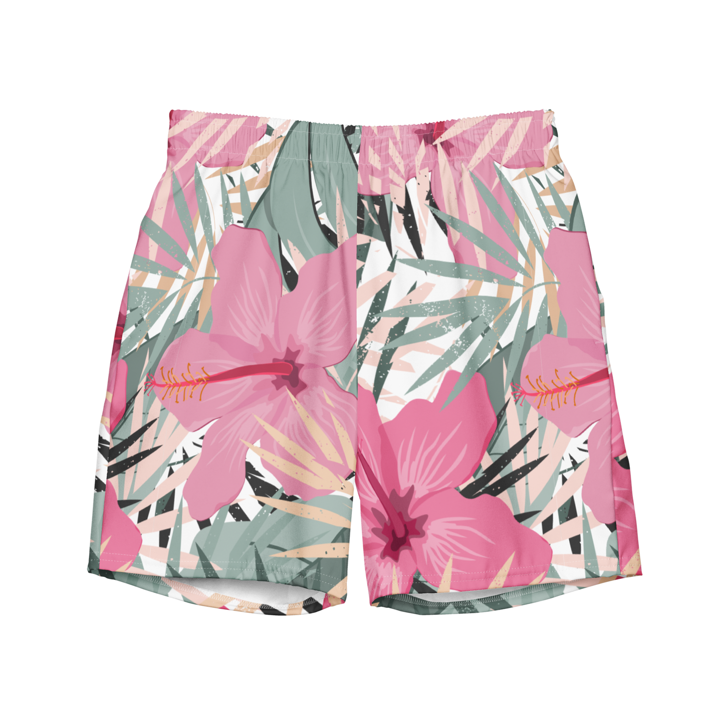 Tropical Flower Pattern Swim Trunks