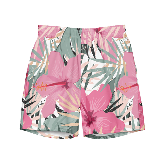 Tropical Flower Pattern Swim Trunks