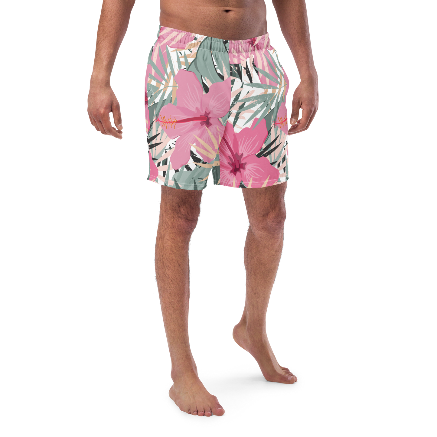 Tropical Flower Pattern Swim Trunks