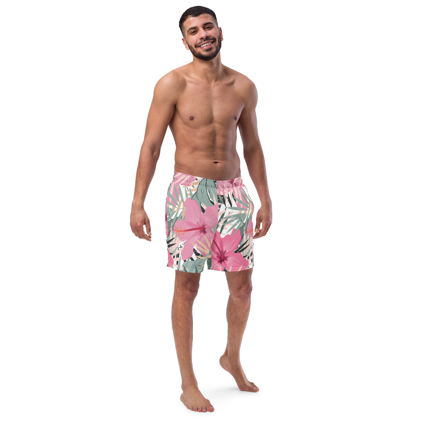 Tropical Flower Pattern Swim Trunks