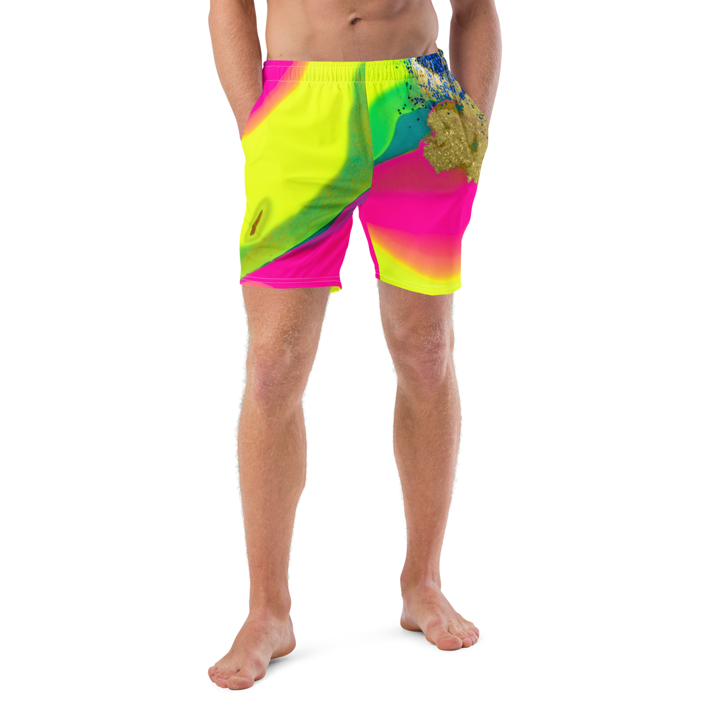 Glitterbomb Print Swim Trunks