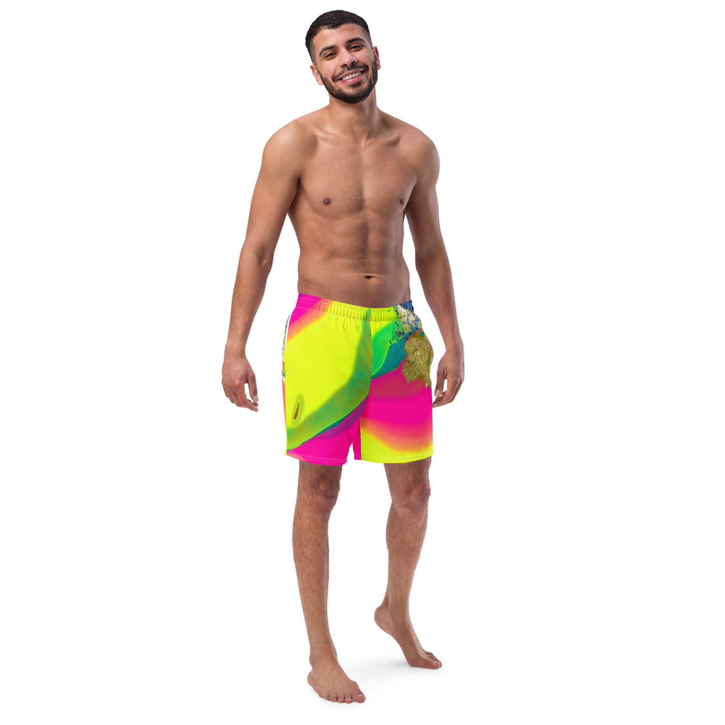 Glitterbomb Print Swim Trunks