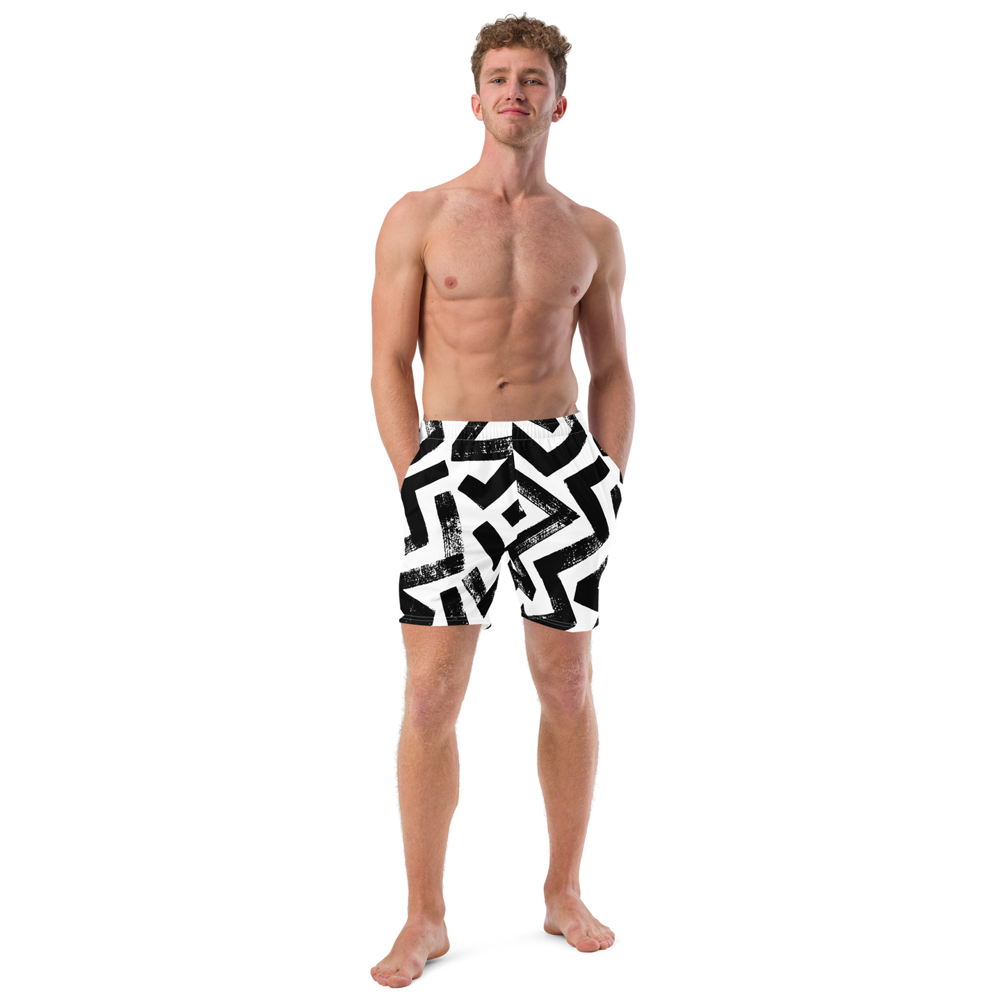 Bold Print Recycled Swim Trunks