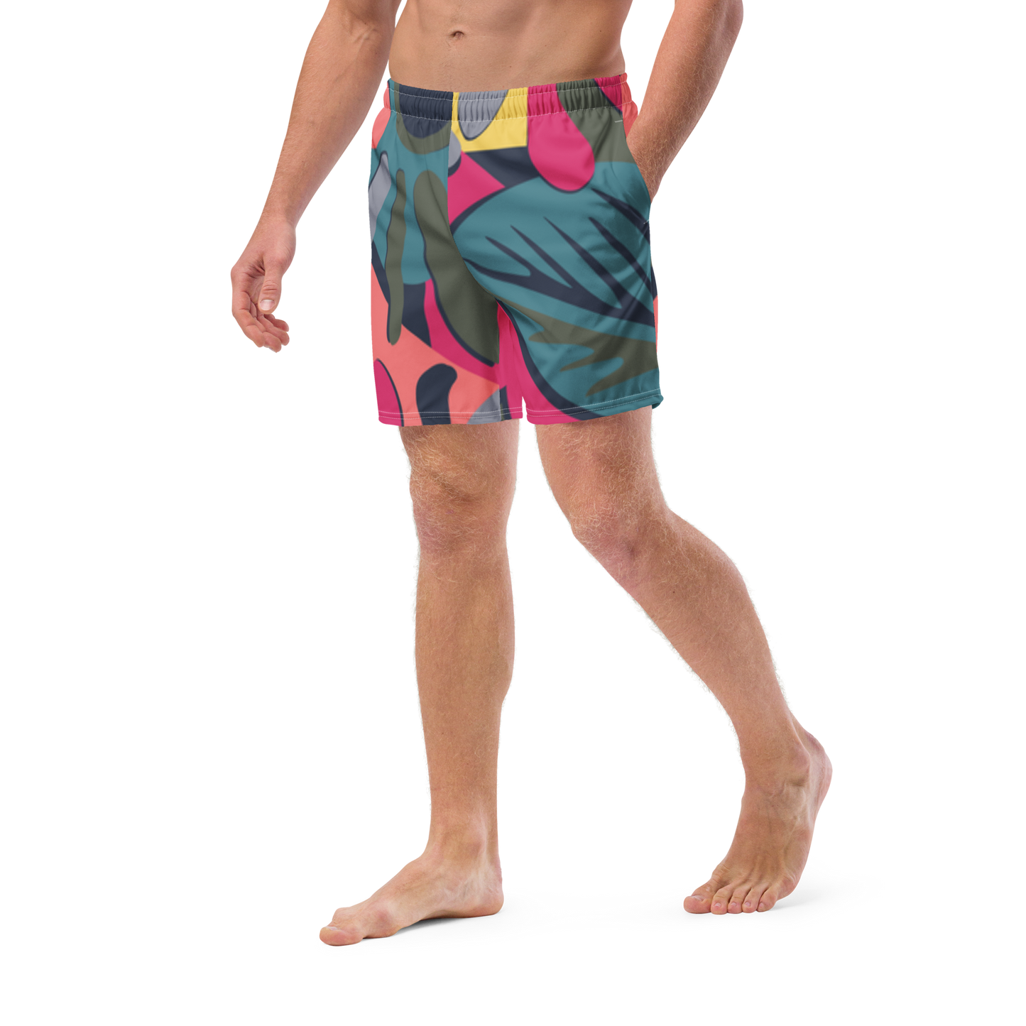 Tropical Pattern Pastels Swim Trunks