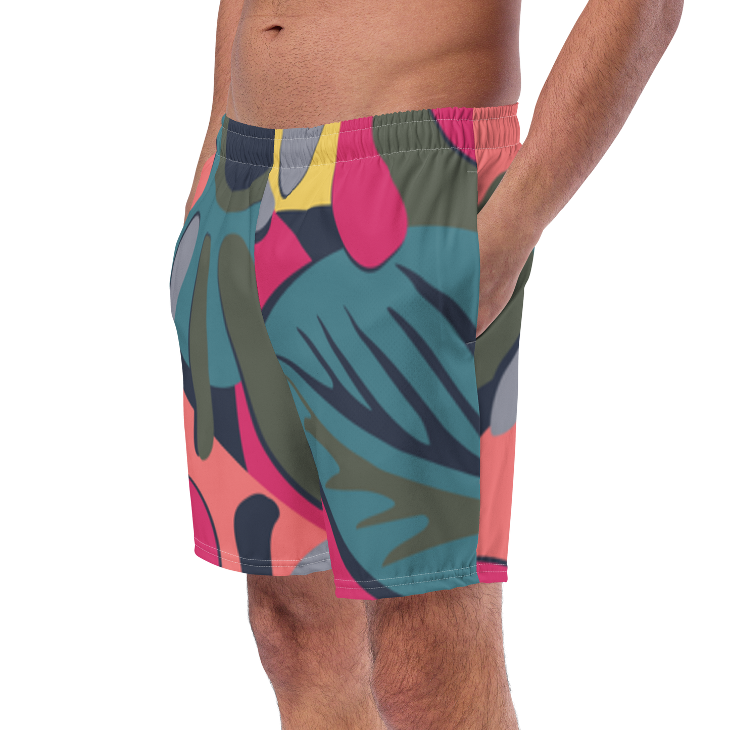 Tropical Pattern Pastels Swim Trunks