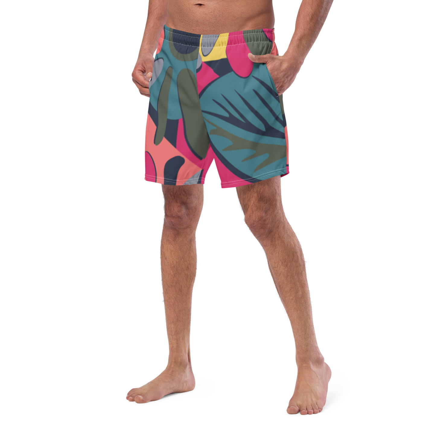 Tropical Pattern Pastels Swim Trunks