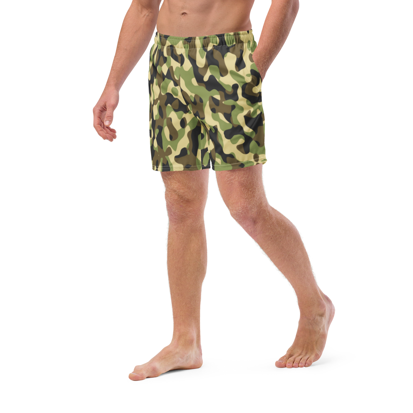 Green Camo Swim Trunks