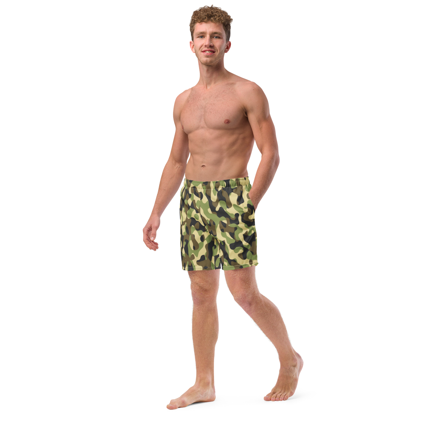 Green Camo Swim Trunks