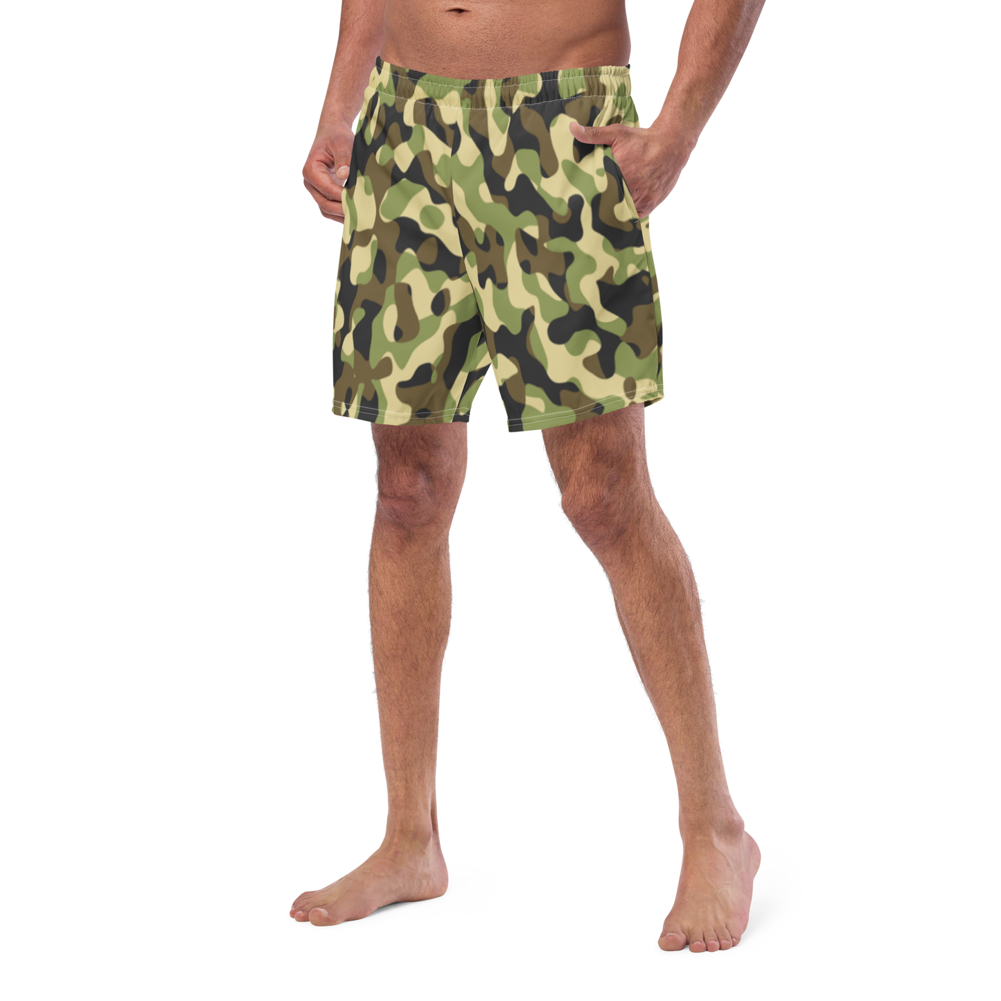 Green Camo Swim Trunks