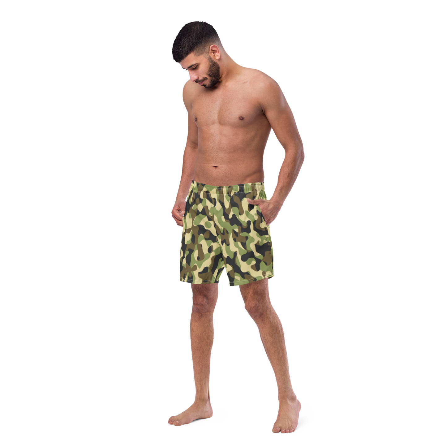 Green Camo Swim Trunks