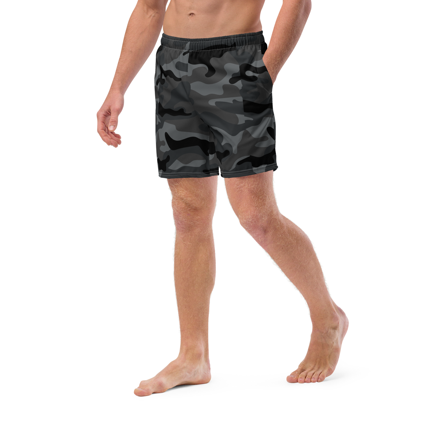 Black Camo Swim Trunks